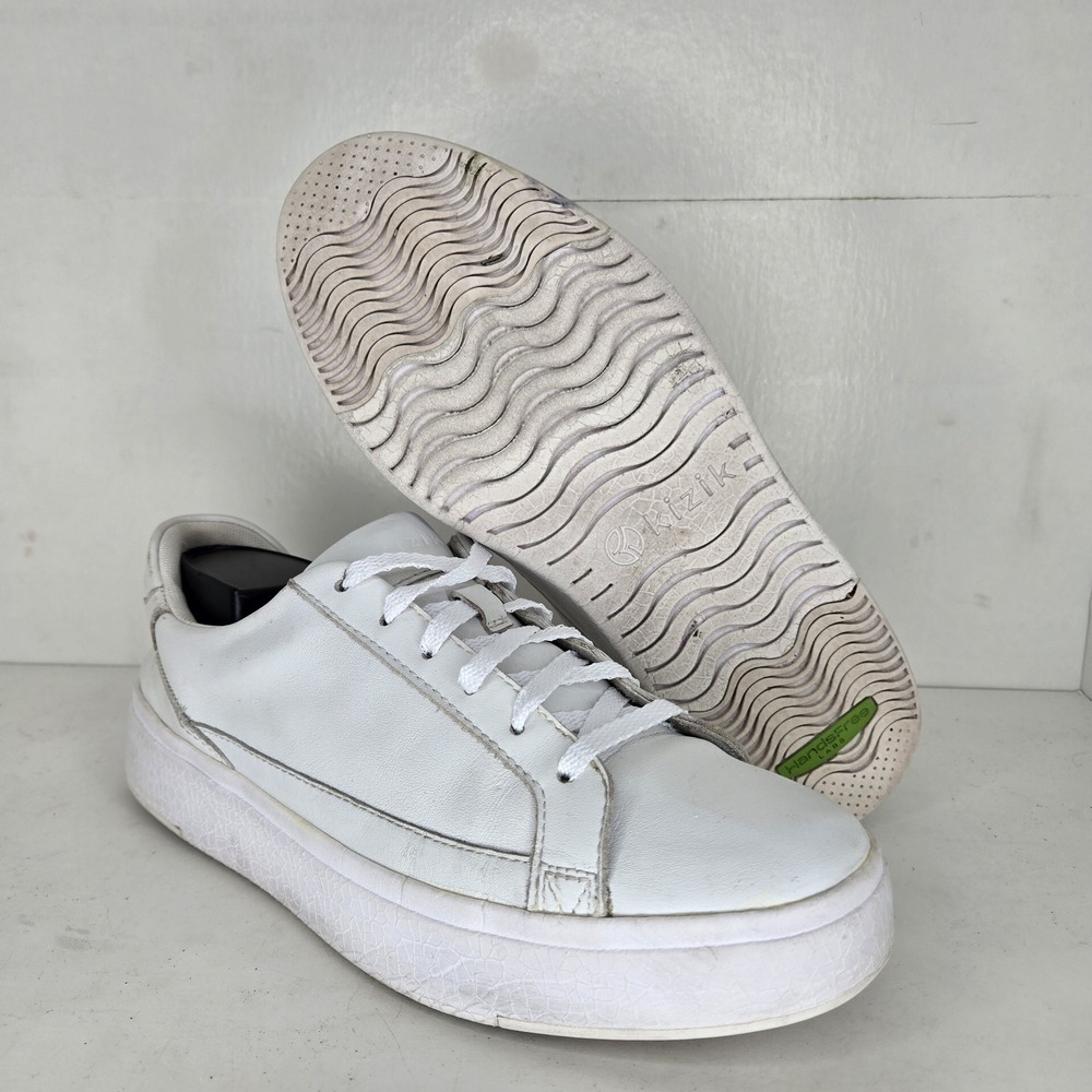 Kizik Vegas Walking Shoes Sneakers Mens Size 8.5 White Leather Casual Lace Up - Picture 6 of 11